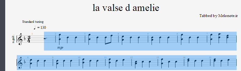 نت آهنگ La Valse d’Amélie برای هنگدرام + بکینگ ترک اختصاصی - Image 2